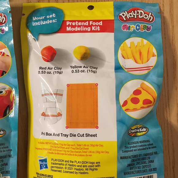 New Bundle Of 6 Play-Doh Air Clay Modeling Kits Include 2-Food 2-Race Car 2-Dino - Picture 6 of 7